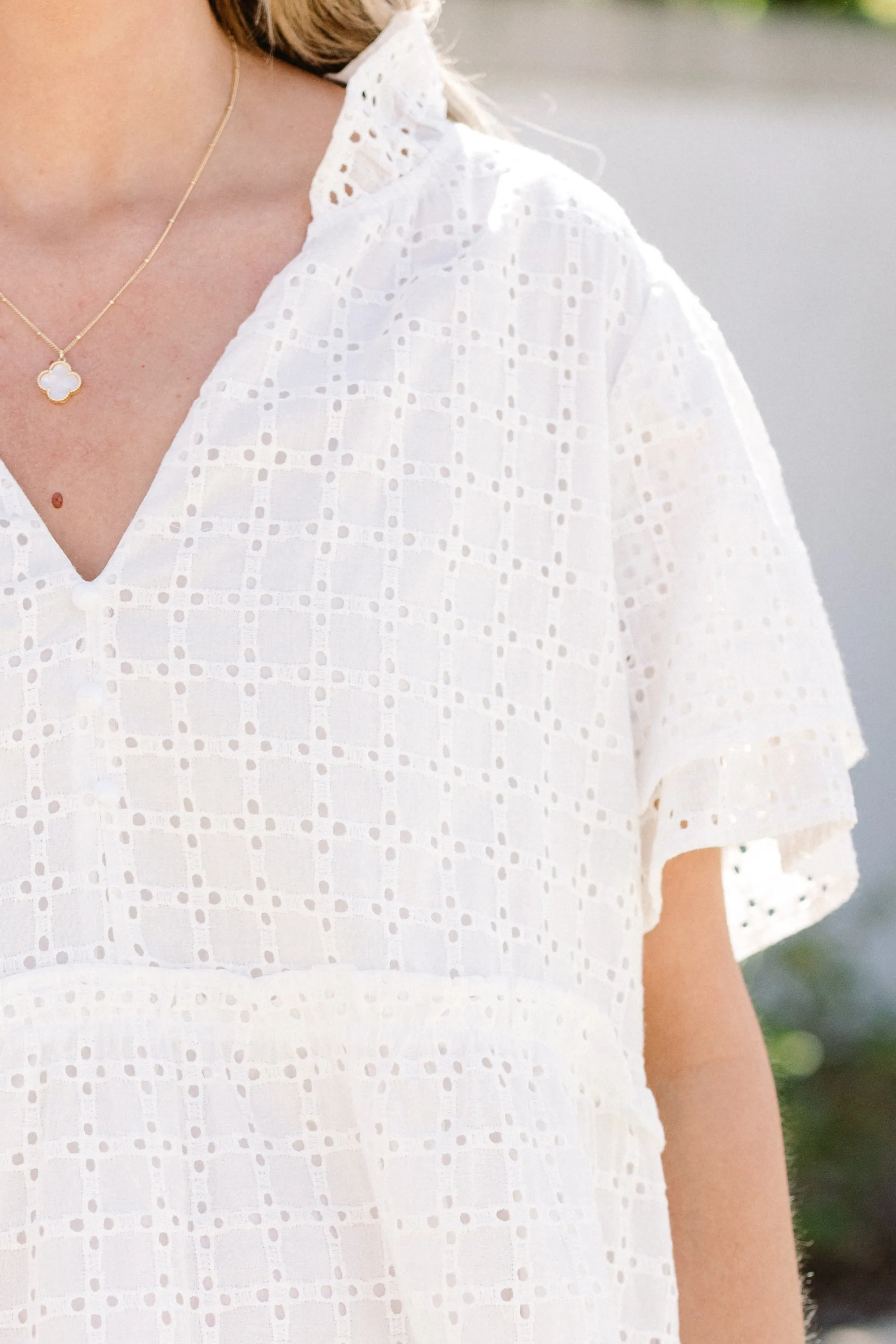 Coastal Love Top, White Eyelet