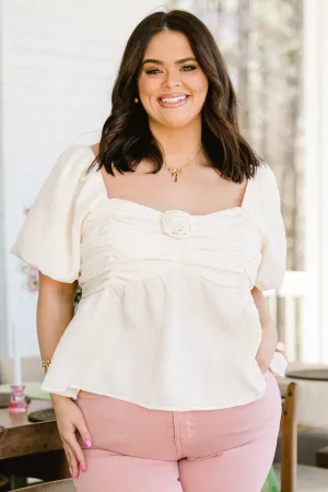 Comforting Help Babydoll Top, Vanilla