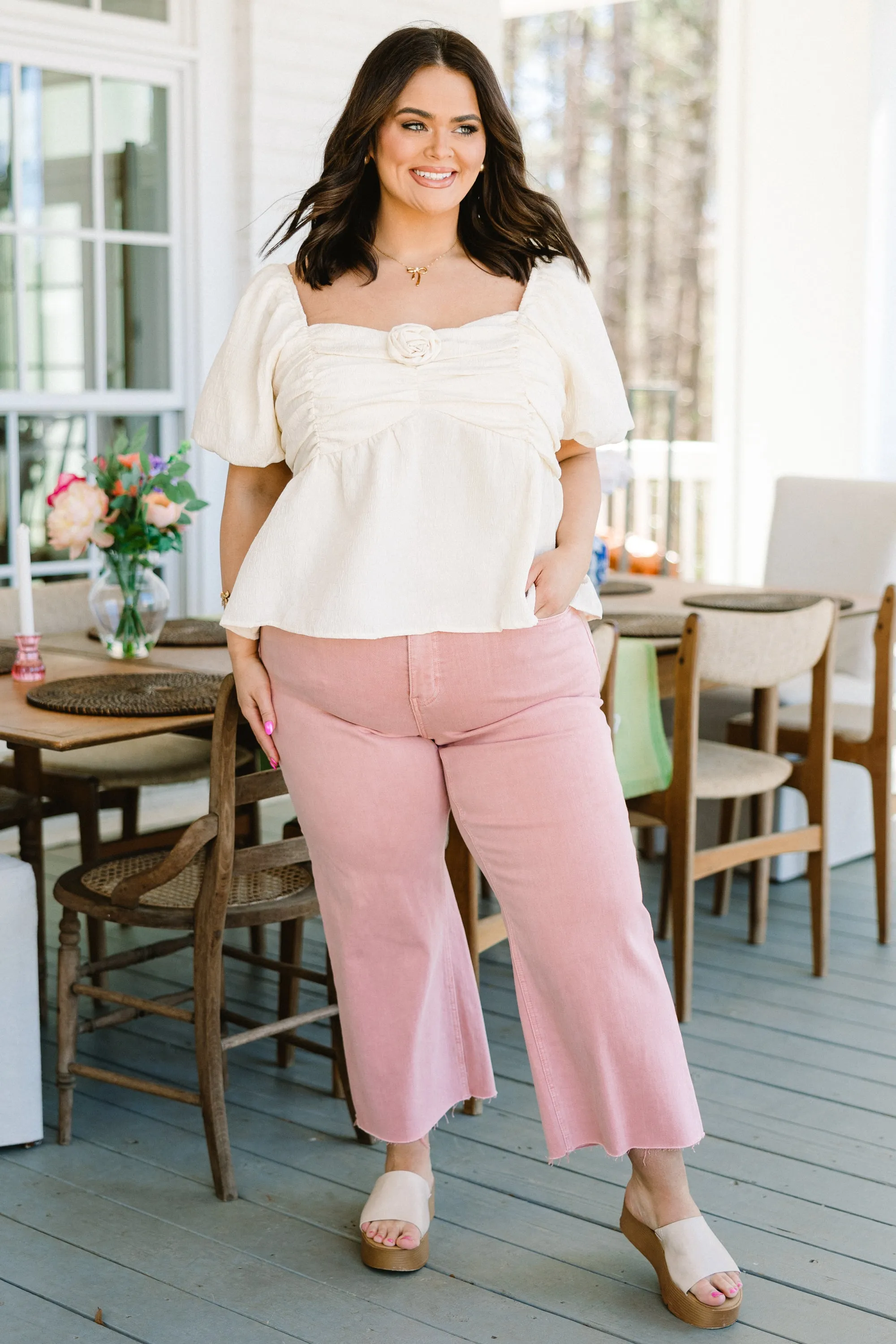 Comforting Help Babydoll Top, Vanilla