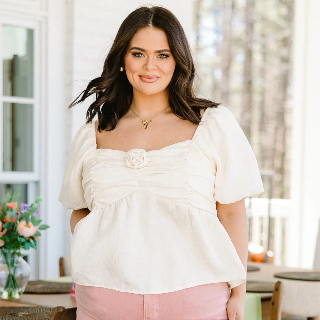 Comforting Help Babydoll Top, Vanilla