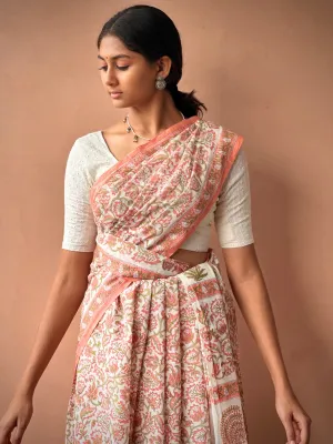 Coral Horizon | Printed Practice Saree