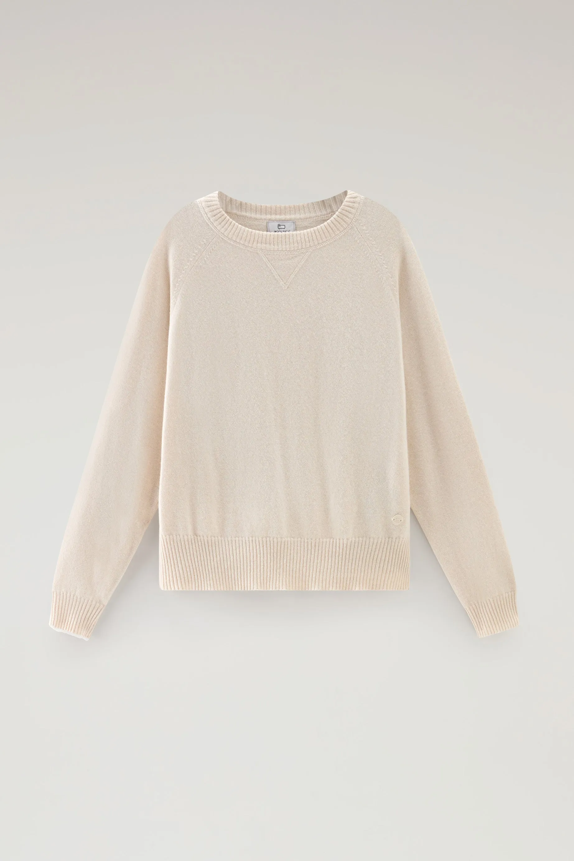 Crewneck Sweater in Wool Blend Milky Cream