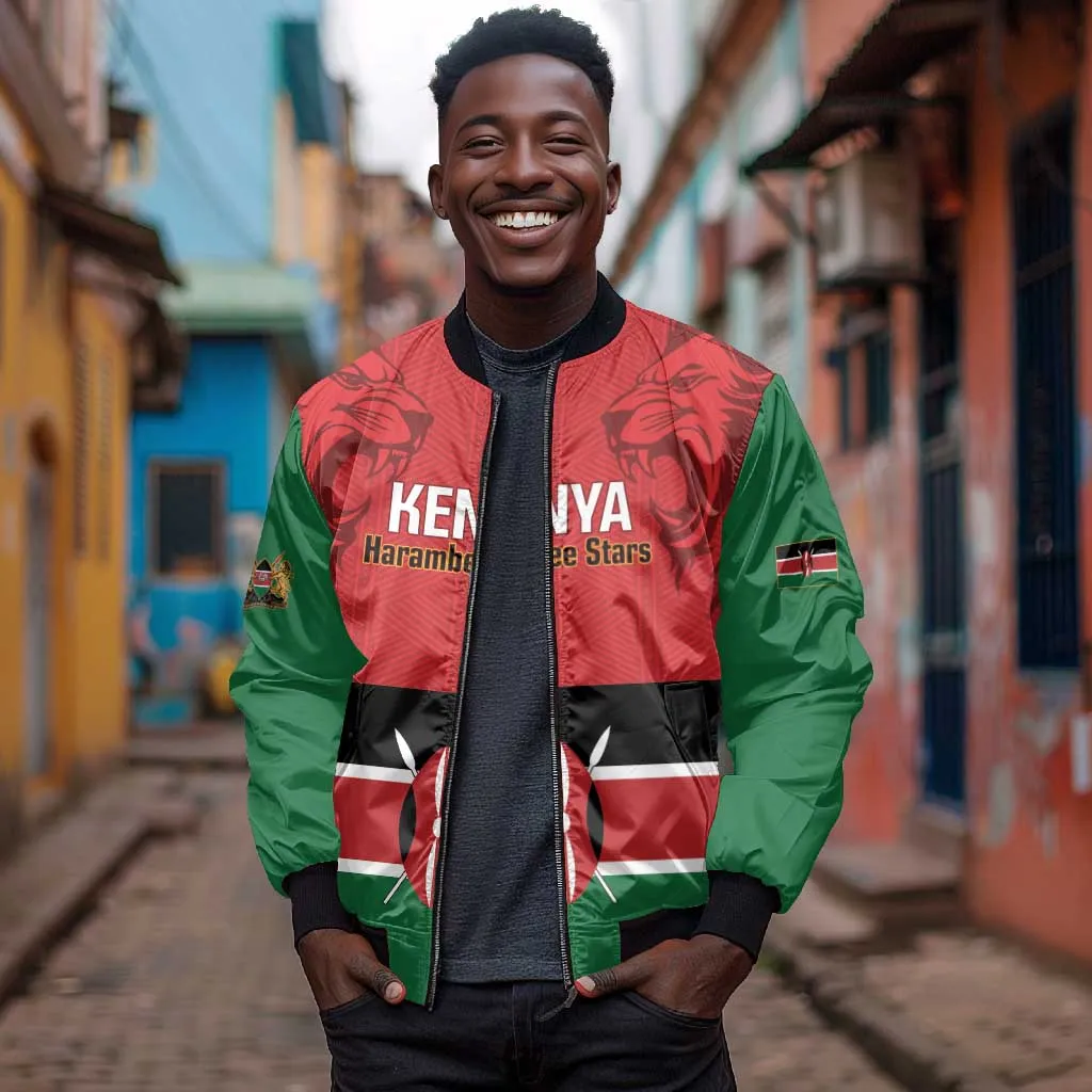 Custom Kenya Football Bomber Jacket Go Harambee Stars African Pattern LT14