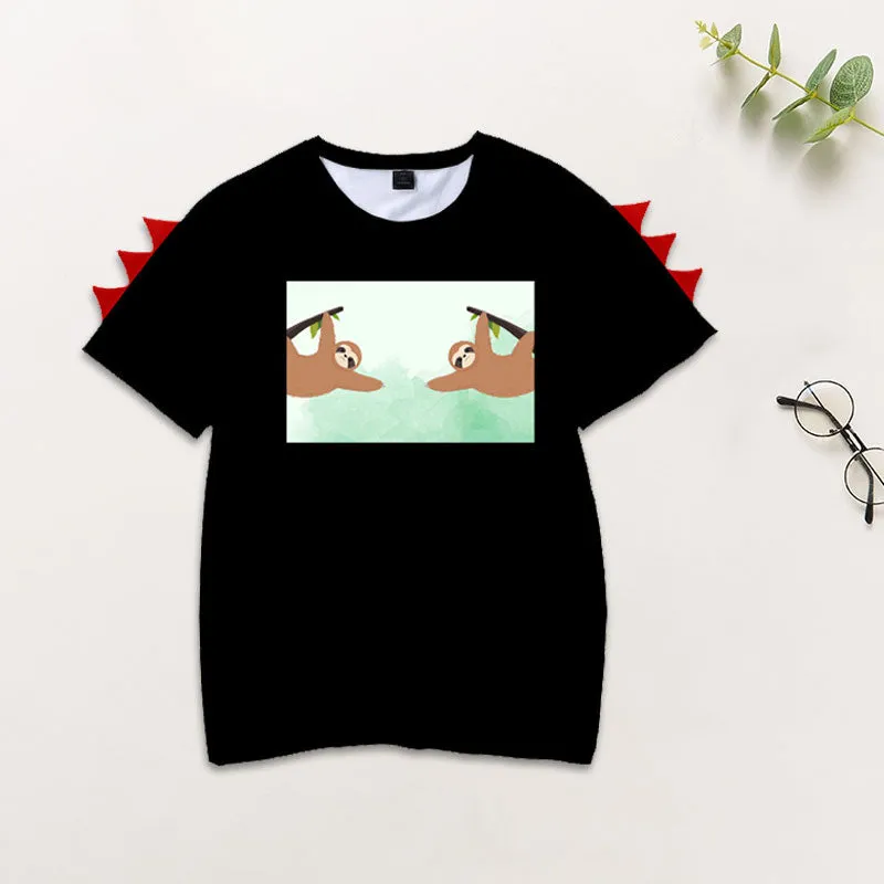 Custom Kids Dinosaurs Thorns T-shirt Personalized Children's T-shirt