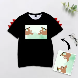 Custom Kids Dinosaurs Thorns T-shirt Personalized Children's T-shirt