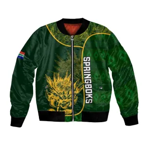 Custom South Africa Rugby Bomber Jacket Go Champions Springboks Flower LT14