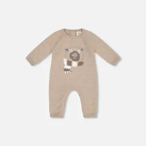 Deux Par Deux Baby Knit Jumpsuit - Sesame