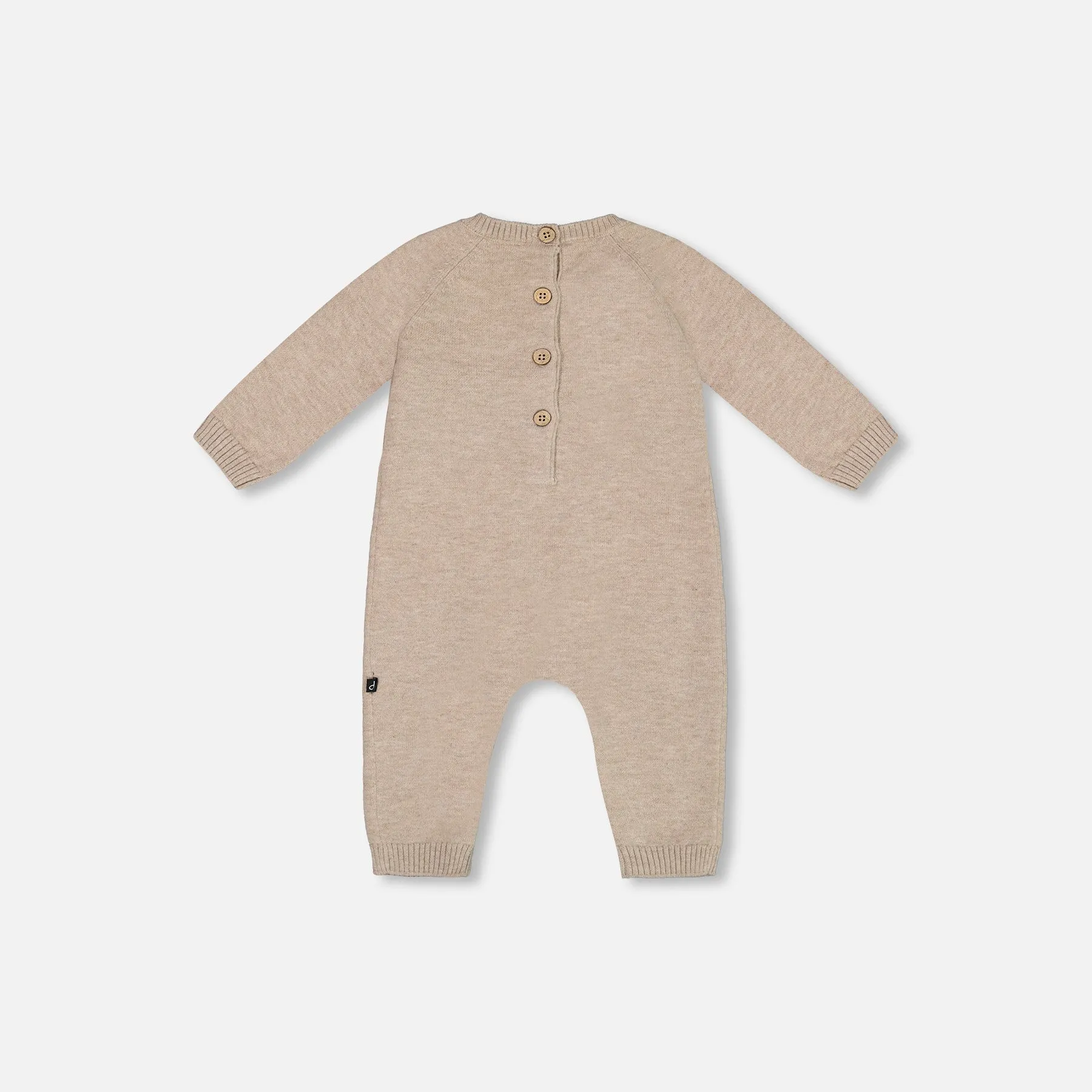 Deux Par Deux Baby Knit Jumpsuit - Sesame