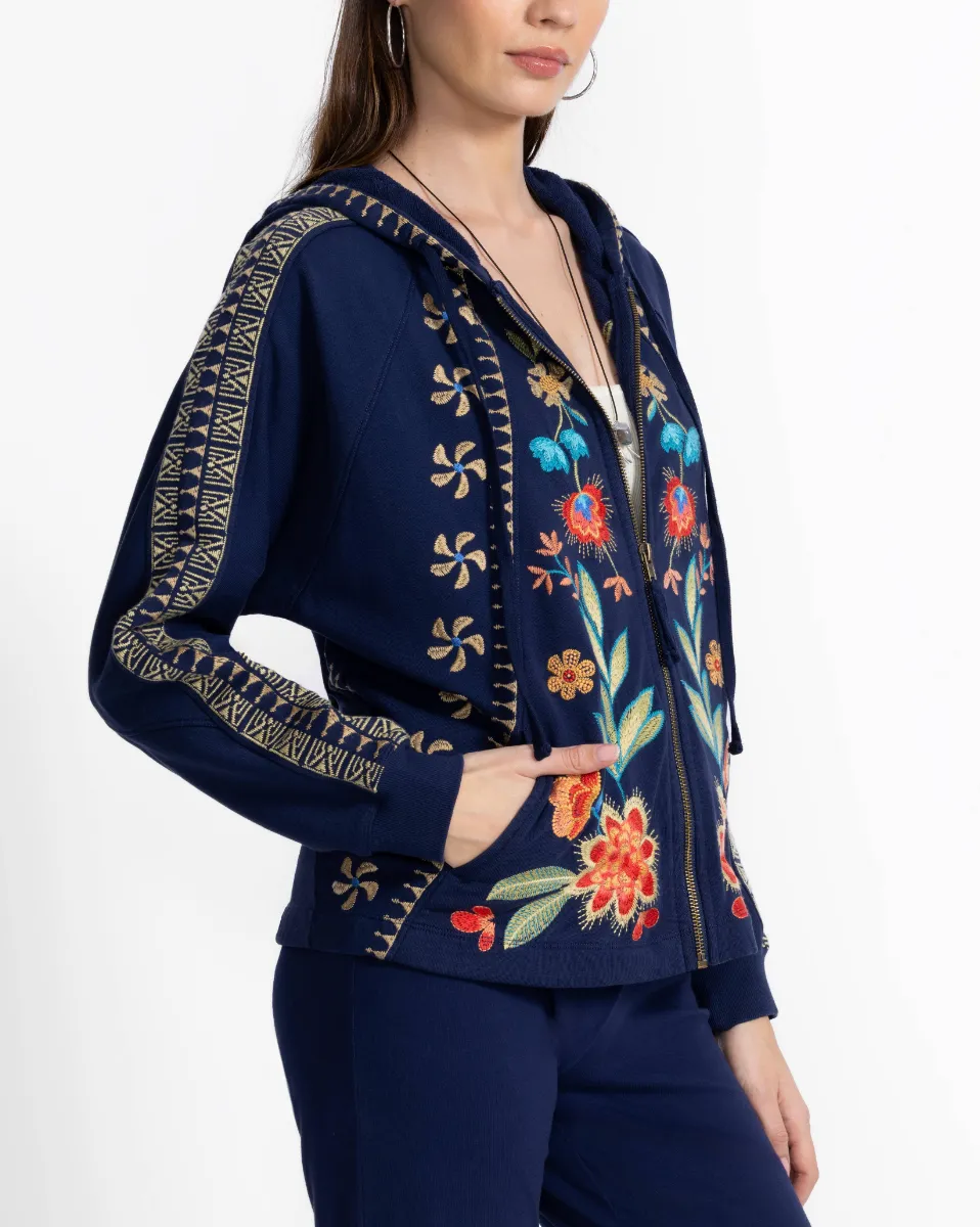 Dolman Seamed Sweatshirt - Blue Multi