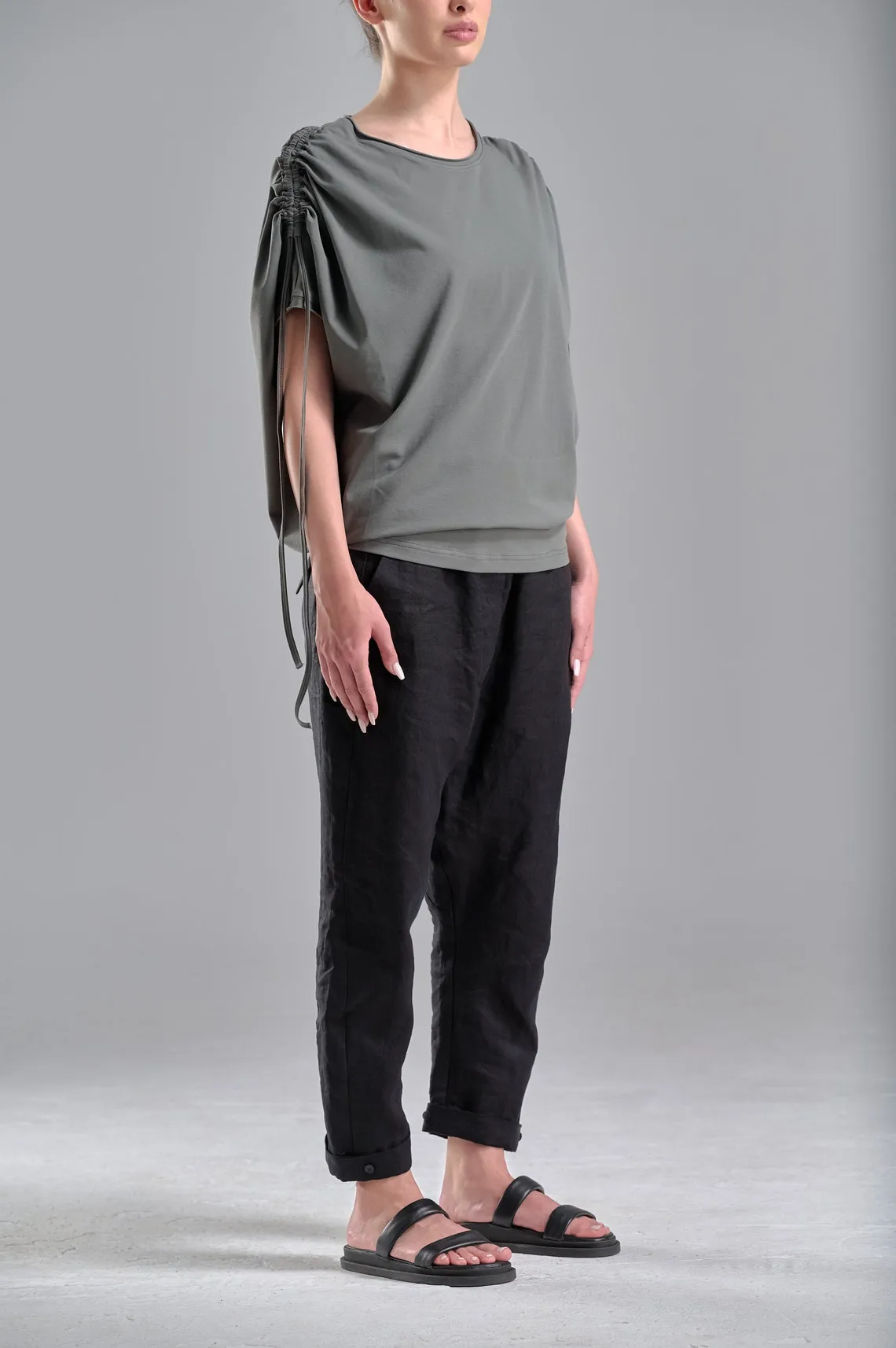 DRAPED SHOULDER LOOSE TOP