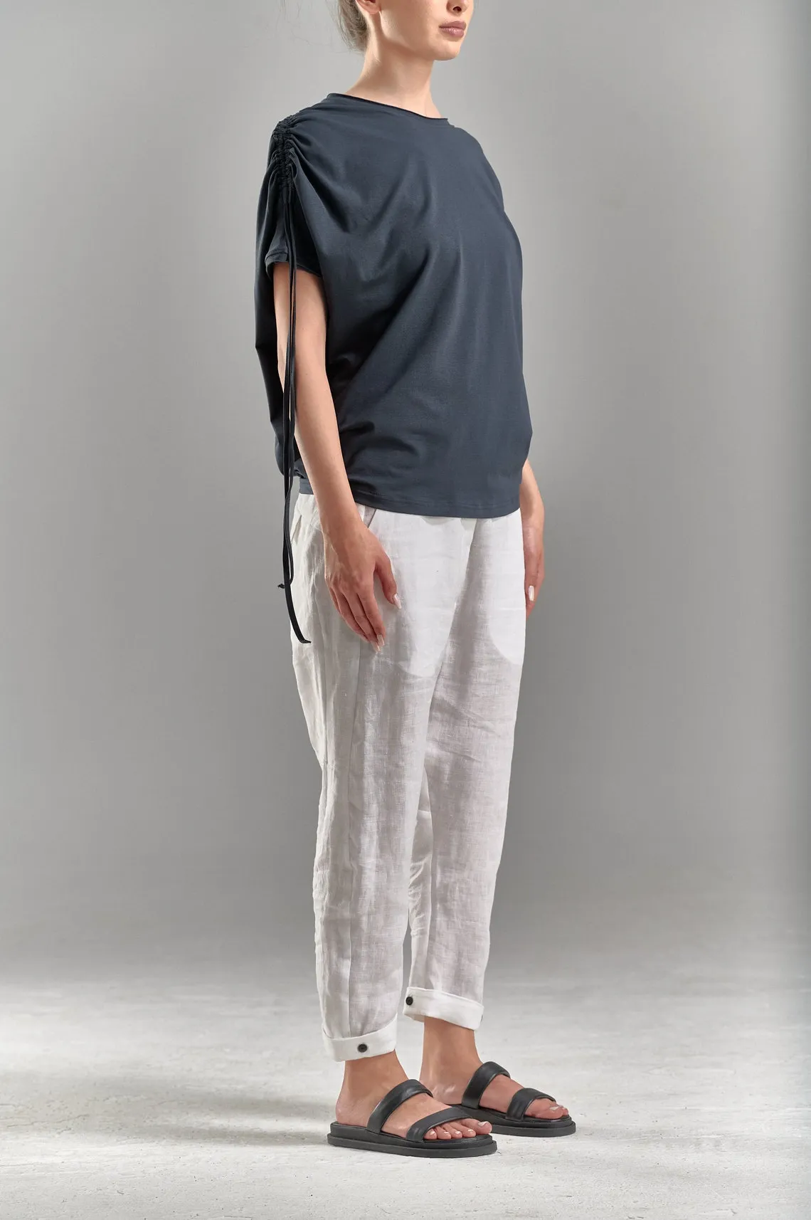 DRAPED SHOULDER LOOSE TOP