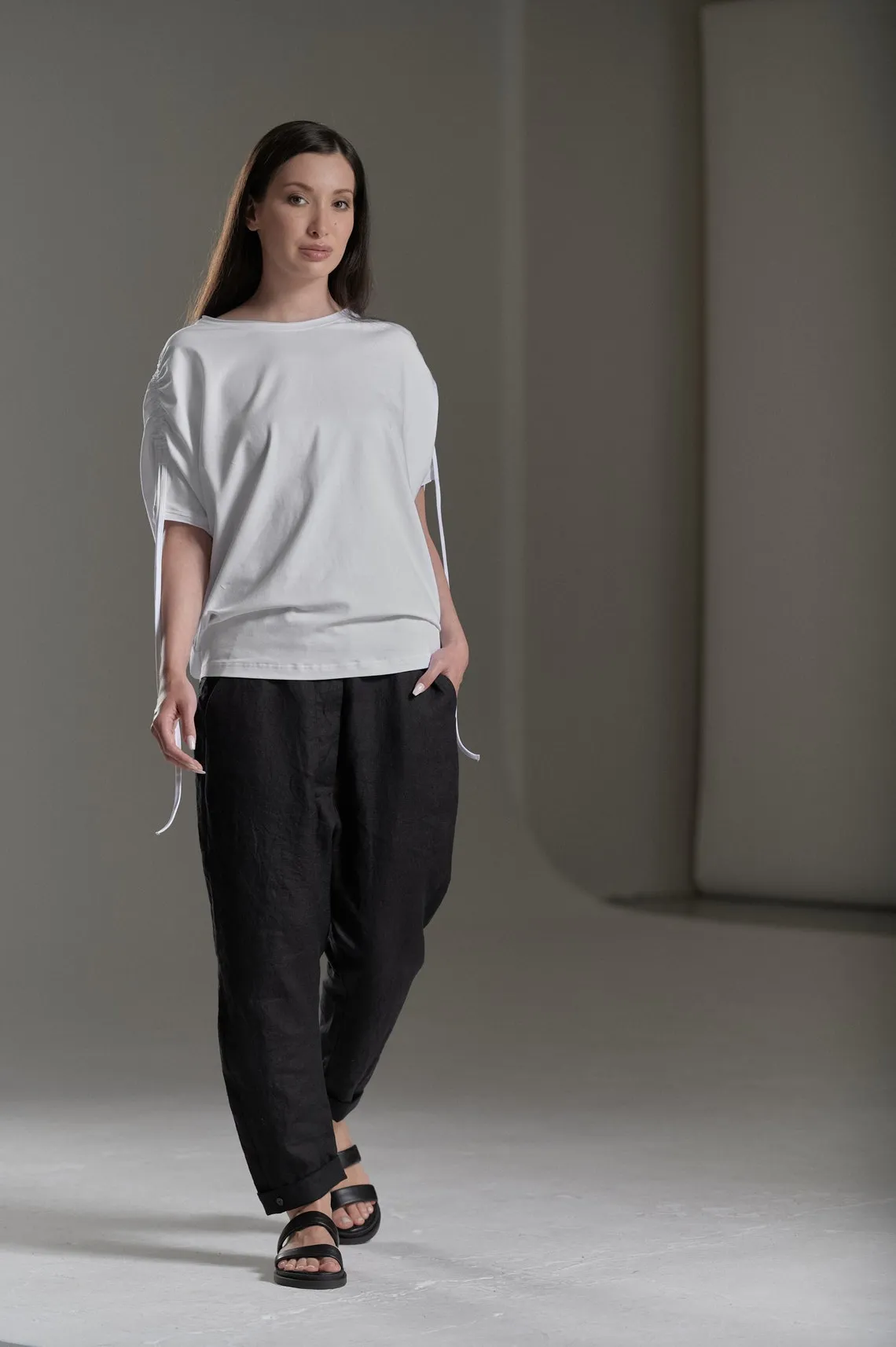 DRAPED SHOULDER LOOSE TOP
