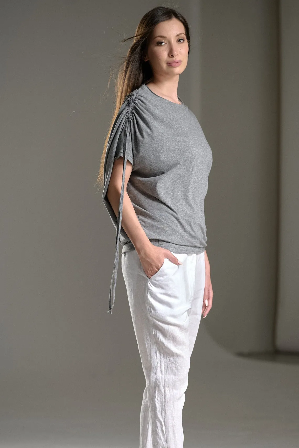 DRAPED SHOULDER LOOSE TOP