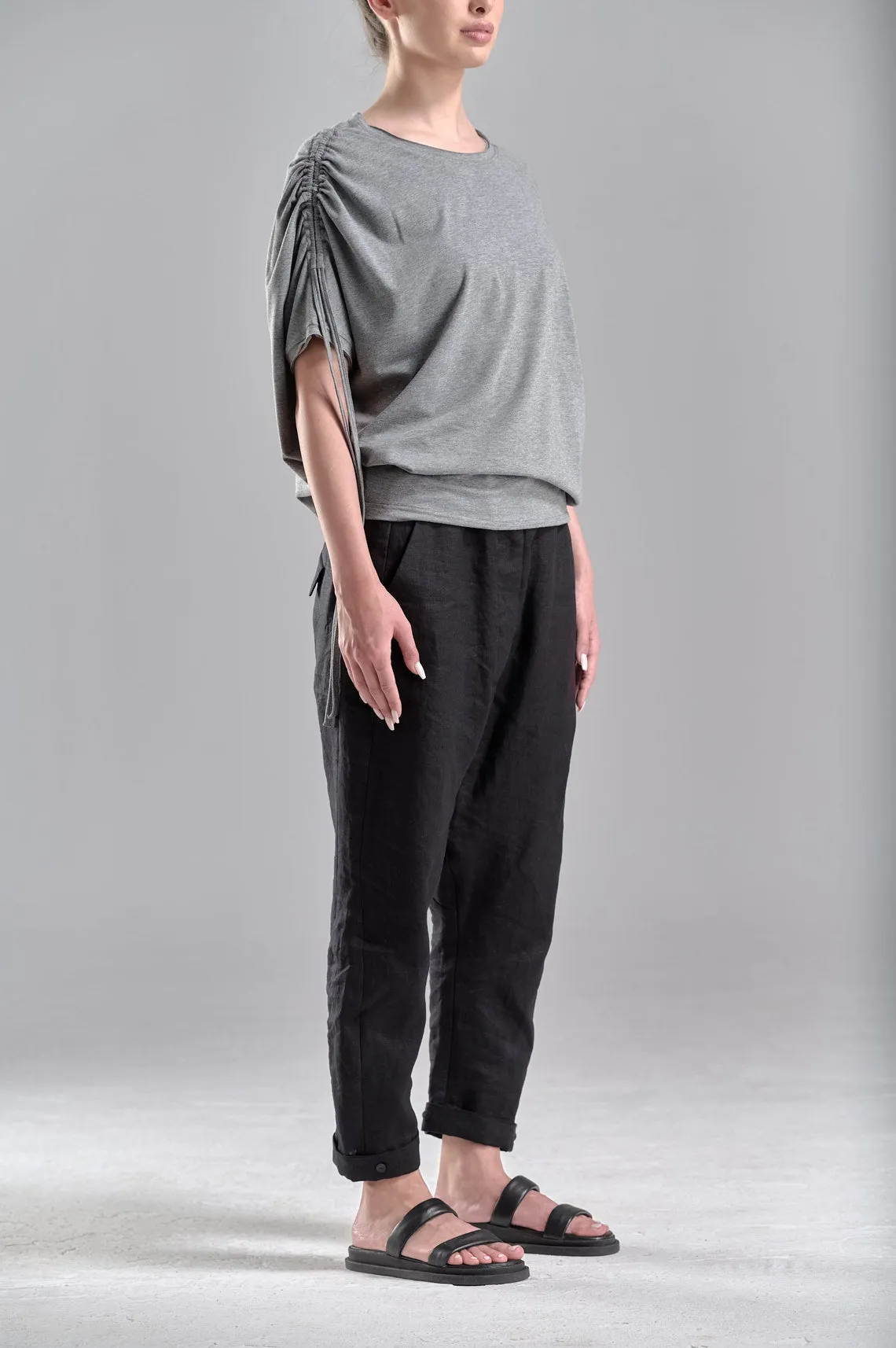 DRAPED SHOULDER LOOSE TOP