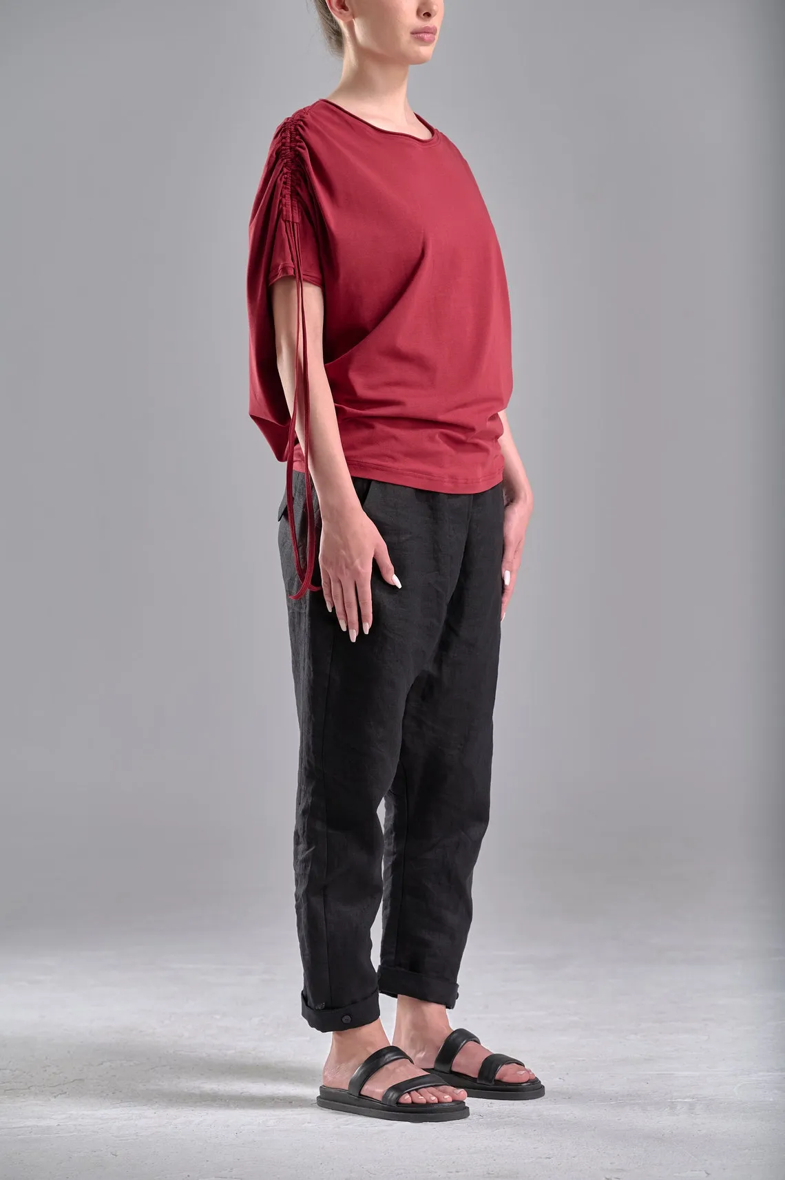 DRAPED SHOULDER LOOSE TOP