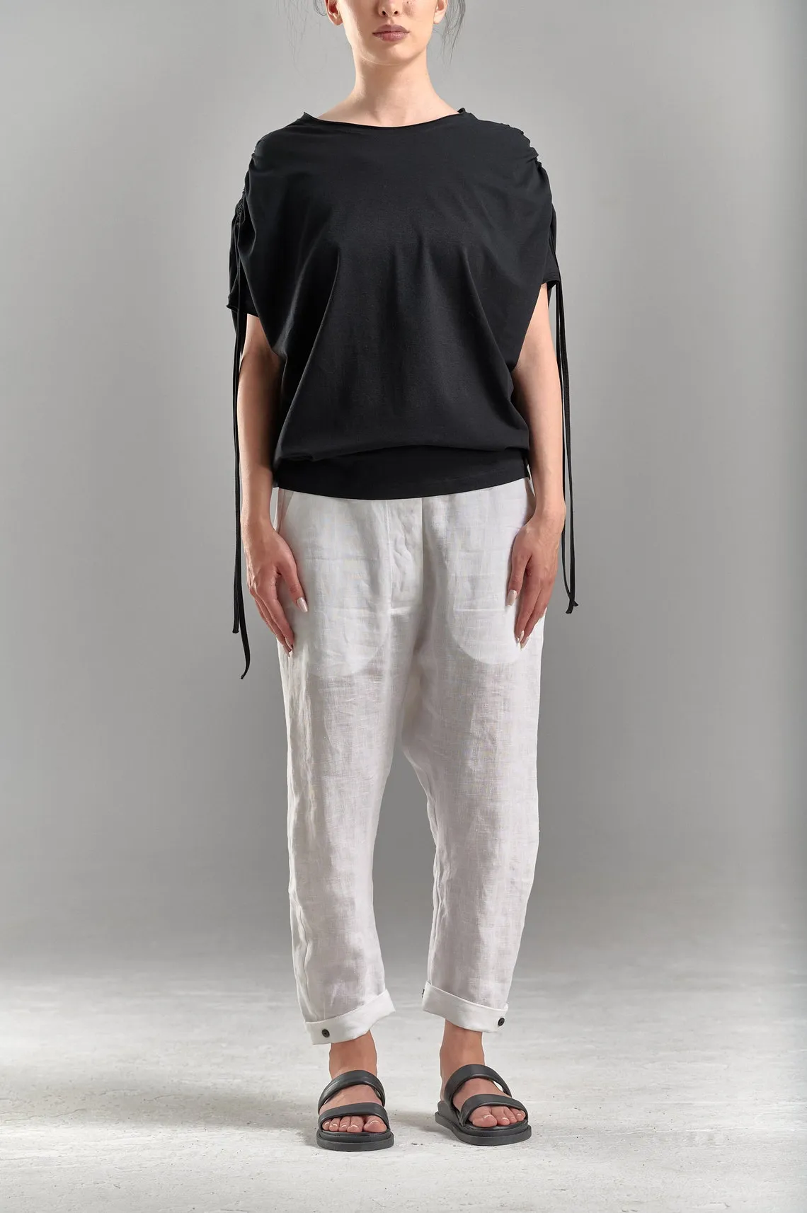 DRAPED SHOULDER LOOSE TOP