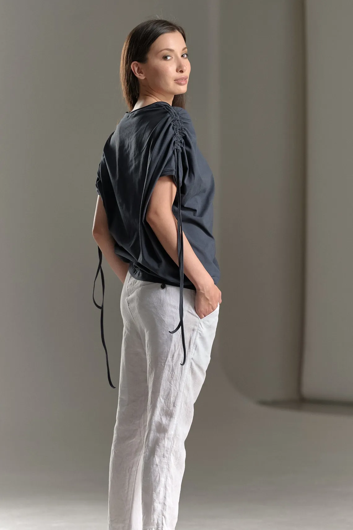 DRAPED SHOULDER LOOSE TOP