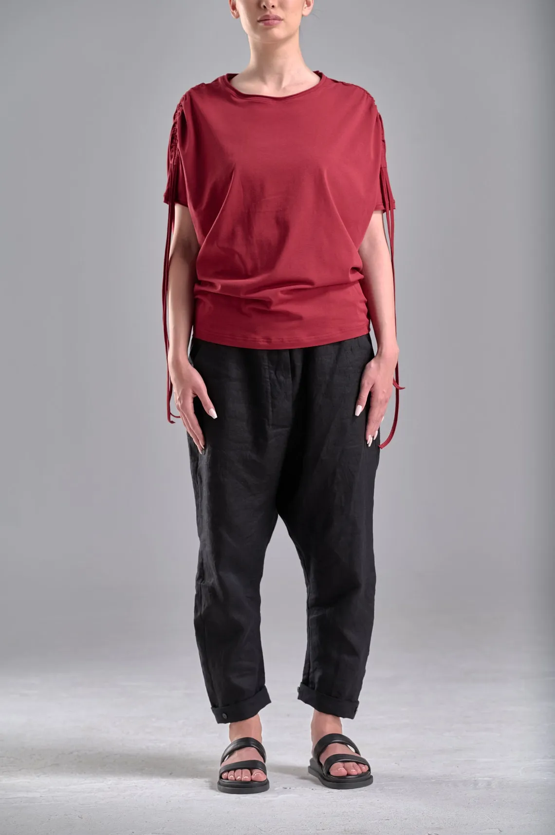 DRAPED SHOULDER LOOSE TOP