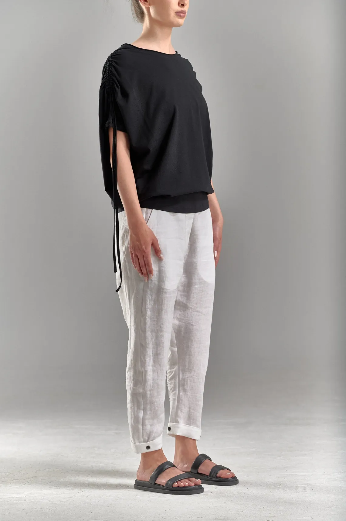 DRAPED SHOULDER LOOSE TOP