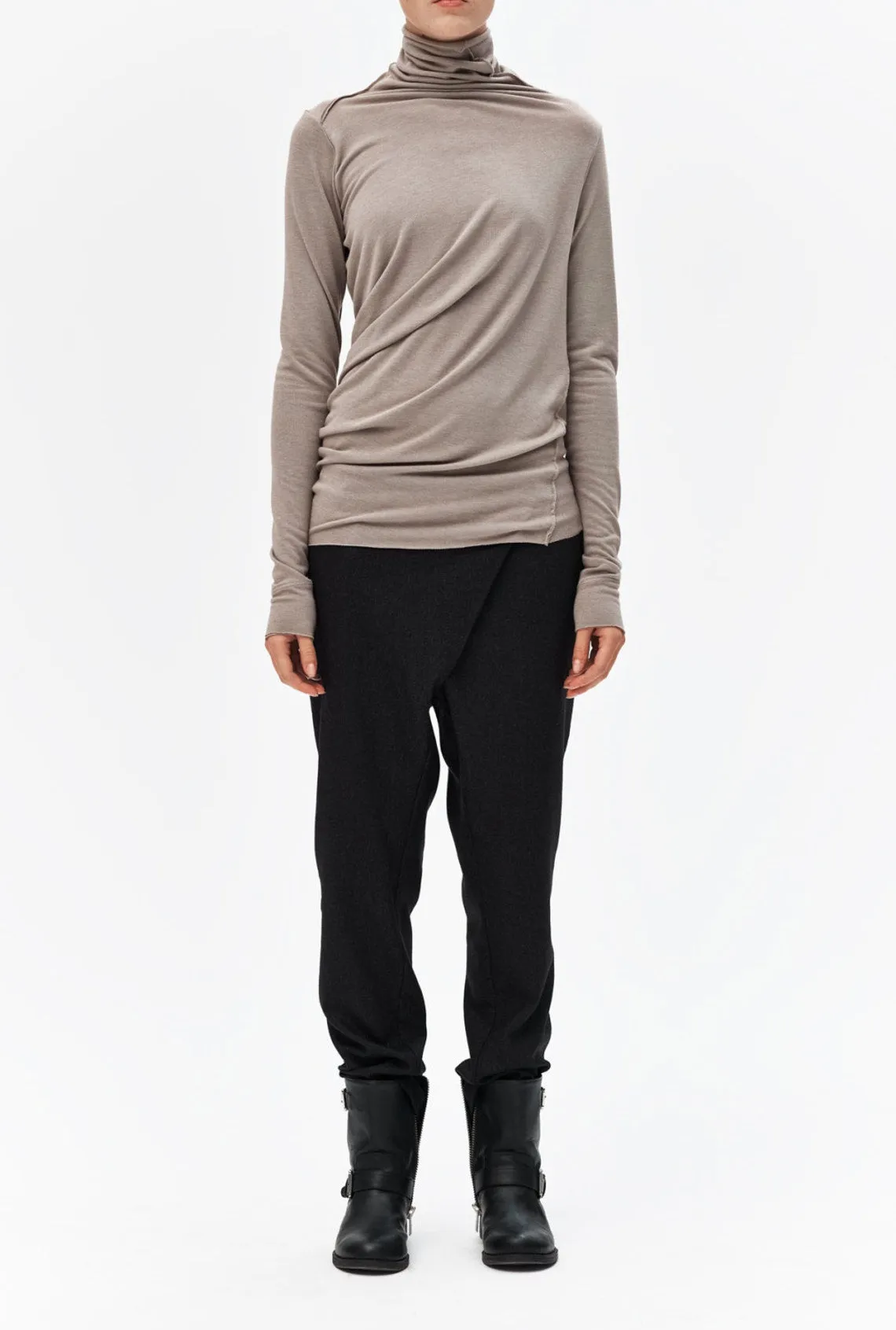 DRAPED TURTLENECK TOP