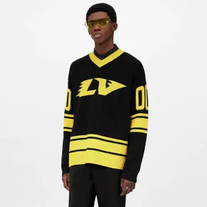 Elegant & Casual Intarsia Football Pullover For Men