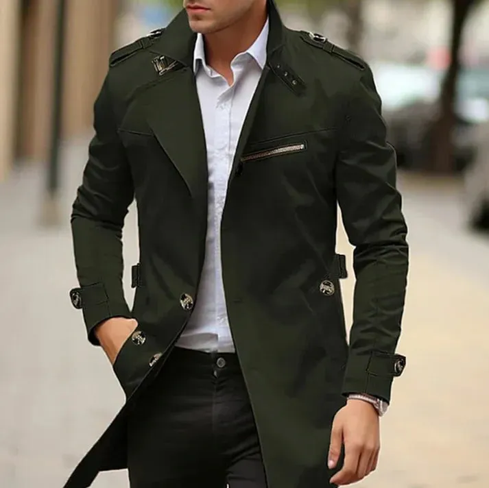 Elegant spring trench coat for men