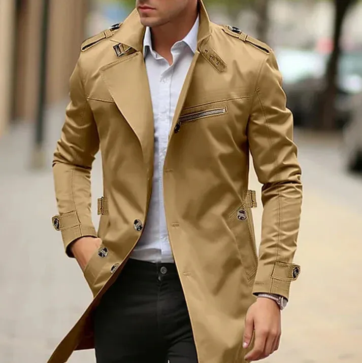 Elegant spring trench coat for men