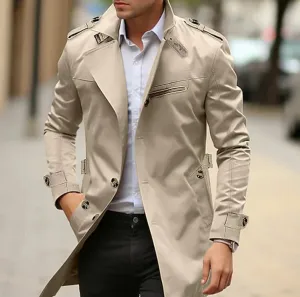 Elegant spring trench coat for men