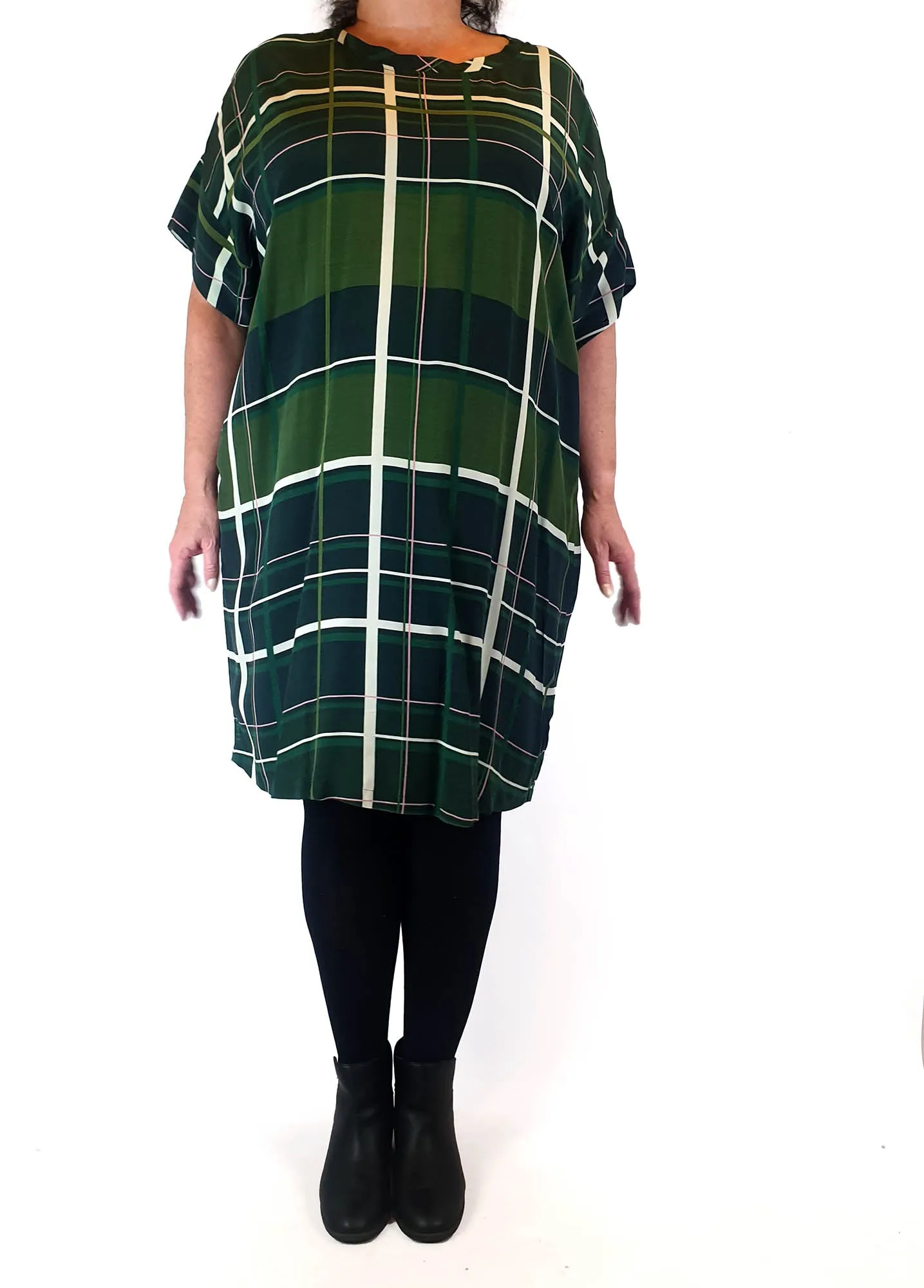 Elk green print tee shirt dress size 16