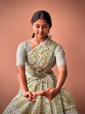 Emerald Mosaic | Printed Practice Saree
