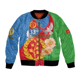 Eritrea Independence Day Bomber Jacket Eritrean Olive Branches 33rd Anniversary LT14