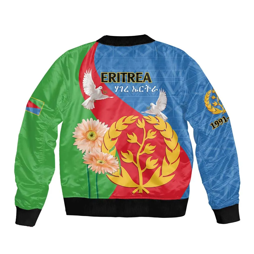 Eritrea Independence Day Bomber Jacket Eritrean Olive Branches 33rd Anniversary LT14