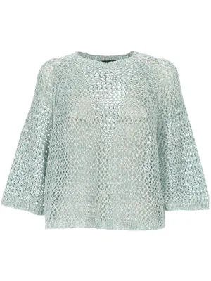 Fabiana Filippi Sea Green Crew Neck Sweater