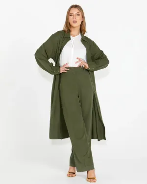 Fate & Becker - Alter Ego Duster Shirt Dress - Olive