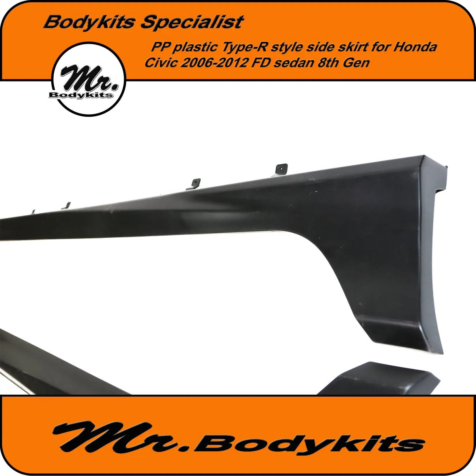 FD2 Type-R Style Side Skirts Suit Honda Civic FD 2006-2012 8th Gen Sedan