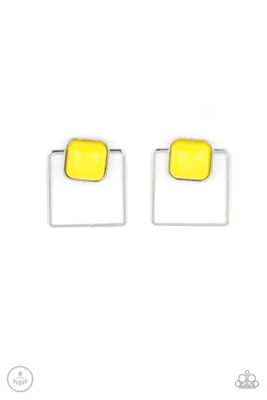 FLAIR and Square Yellow Paparazzi Earrings