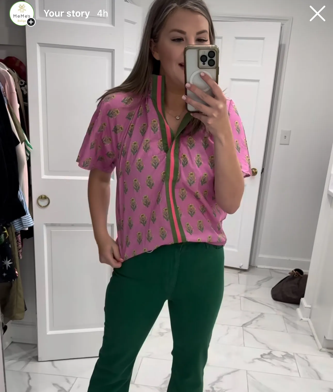 Flower Print Top - Pink