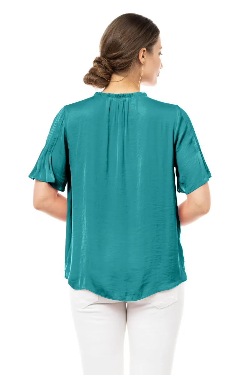 Flutter Elbow Sleeve With Pintuck Details