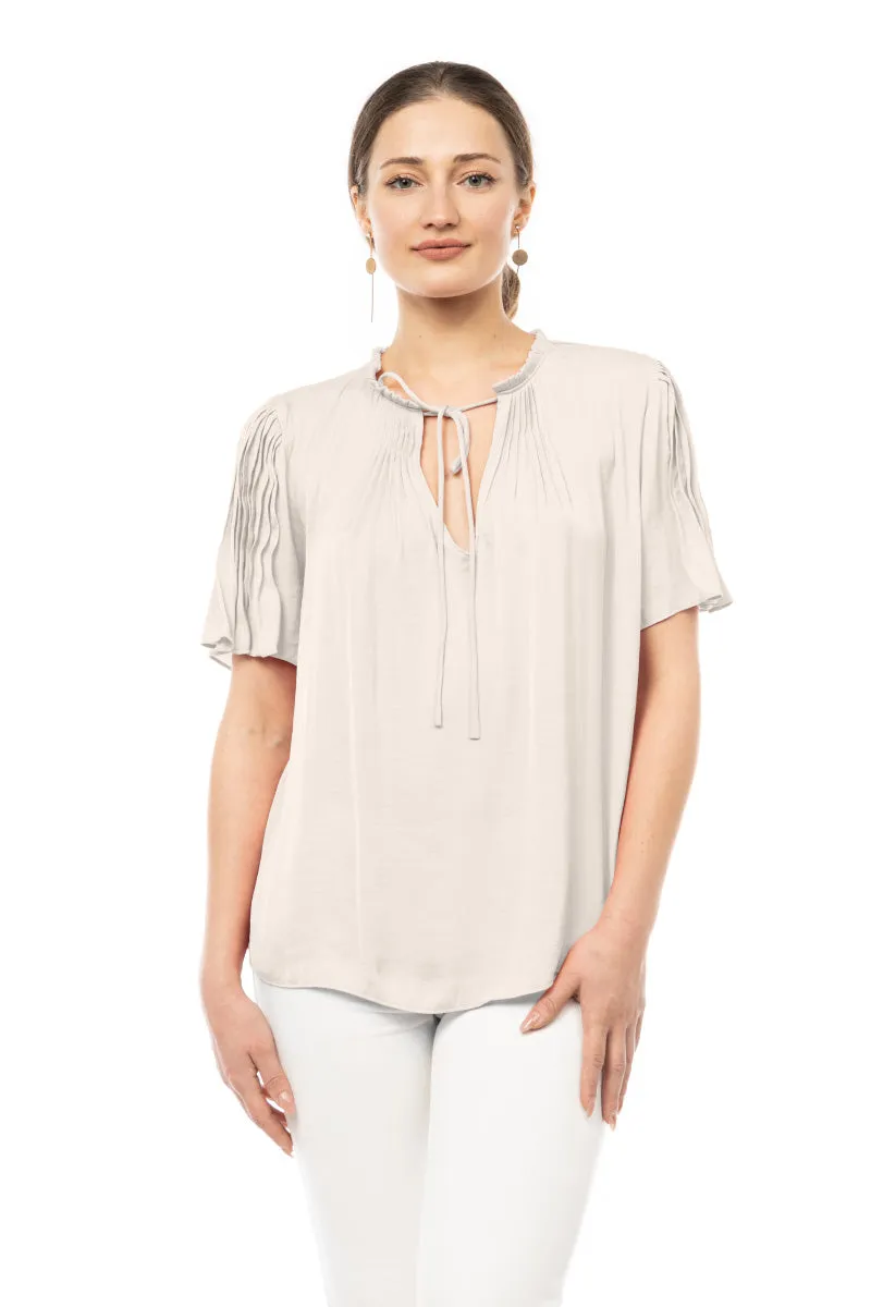 Flutter Elbow Sleeve With Pintuck Details