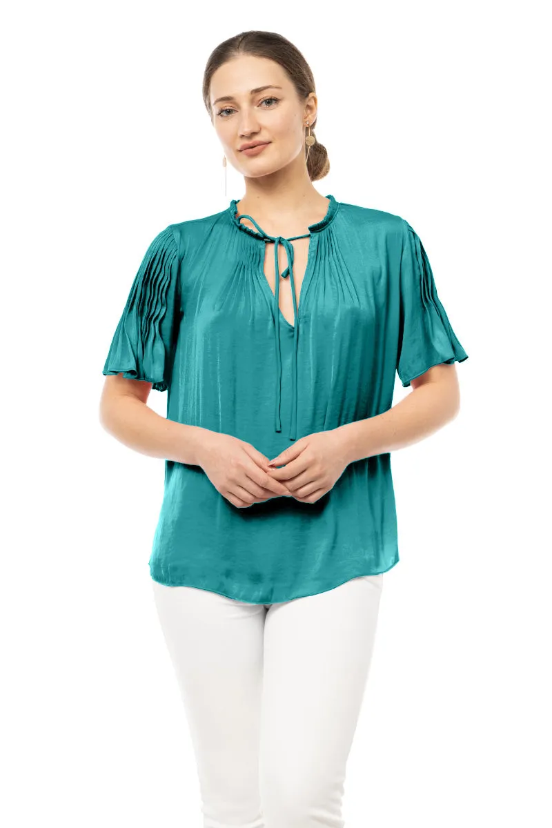 Flutter Elbow Sleeve With Pintuck Details
