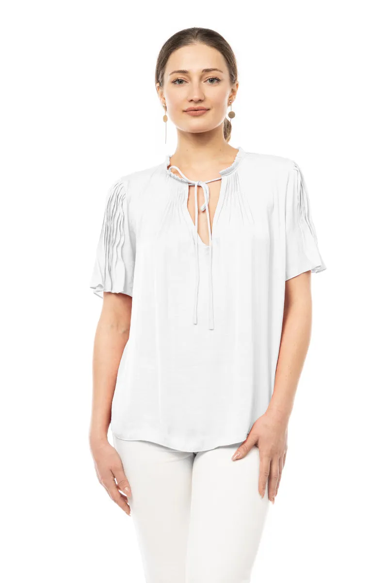Flutter Elbow Sleeve With Pintuck Details