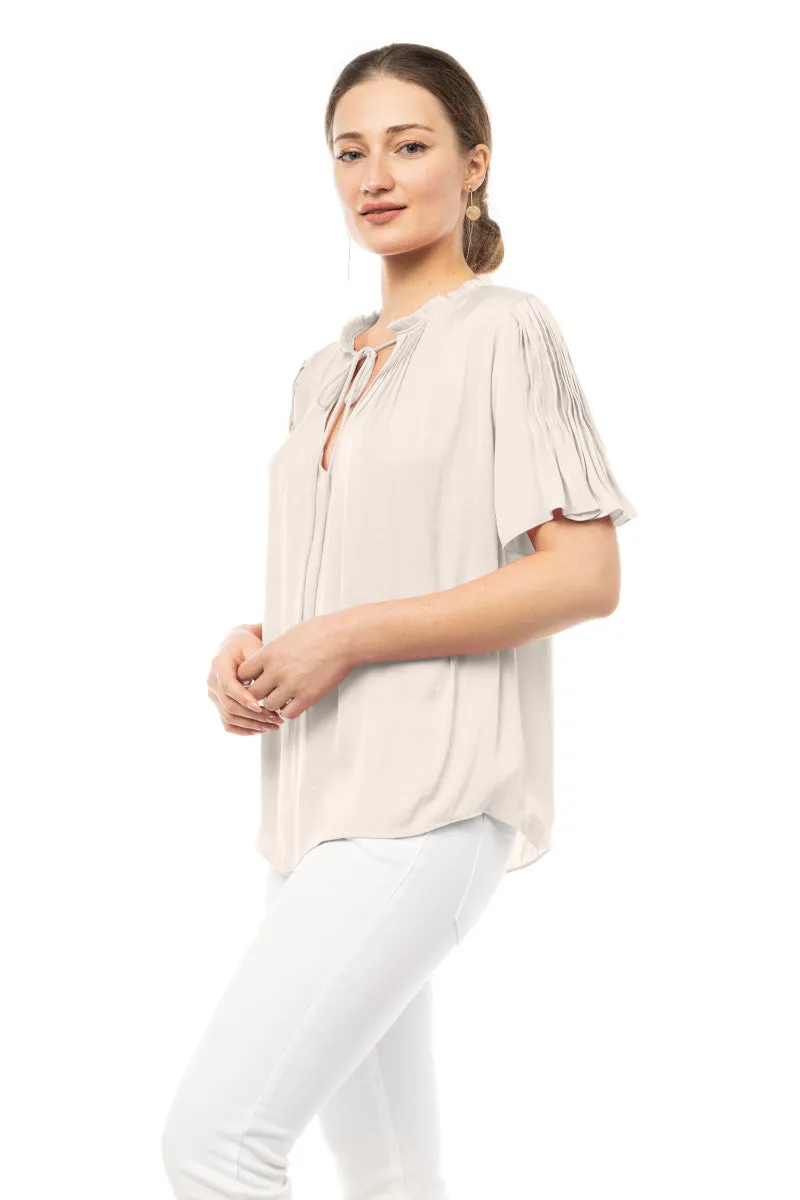 Flutter Elbow Sleeve With Pintuck Details