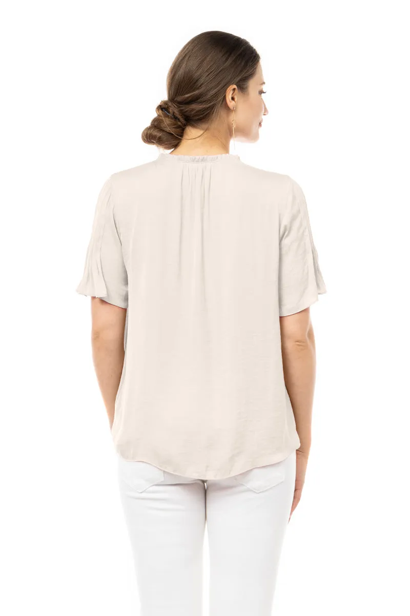 Flutter Elbow Sleeve With Pintuck Details