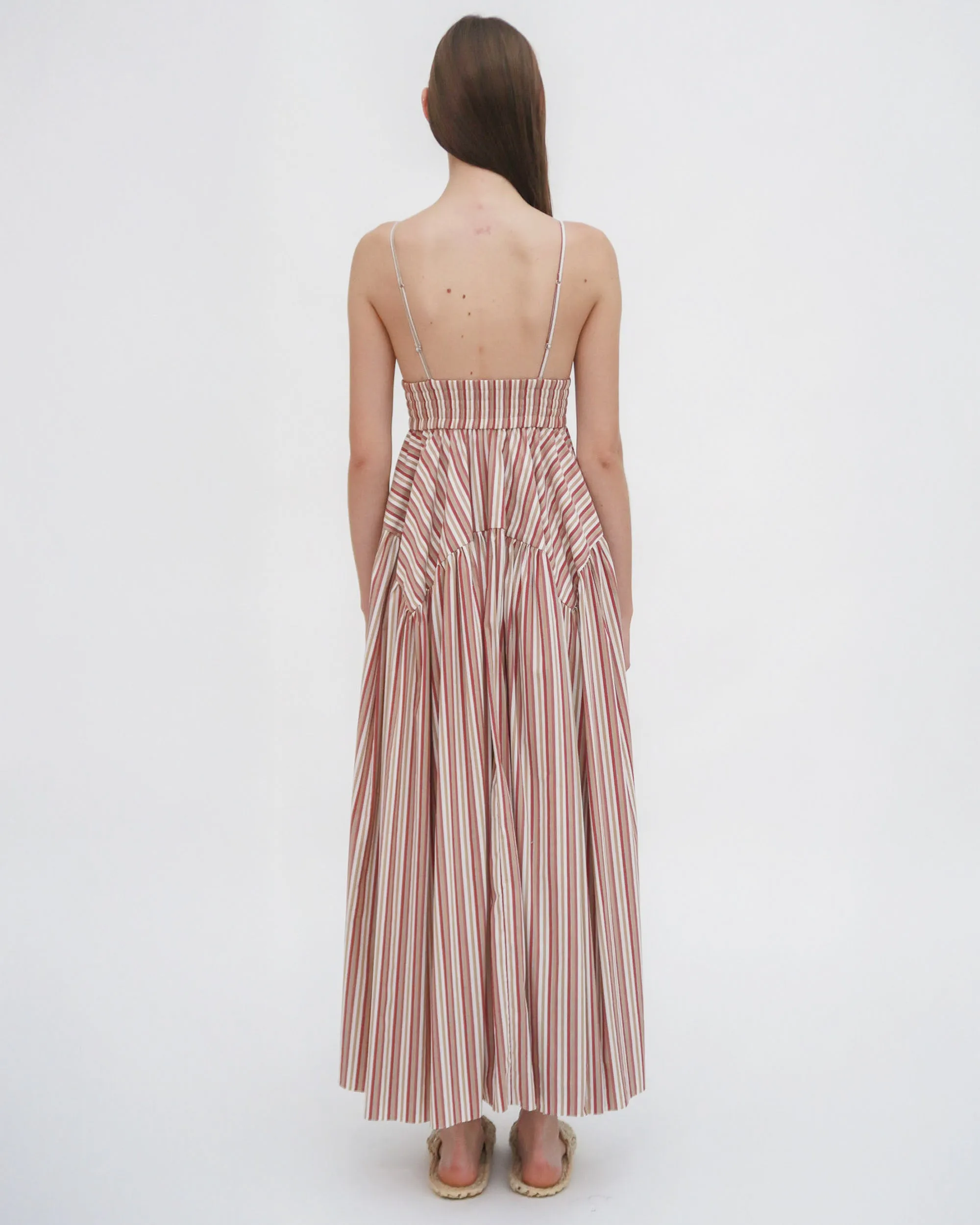 GATHERED PEPLUM CAMISOLE DRESS