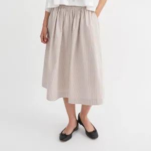 Ginny Skirt | Warm Beige & White Stripe