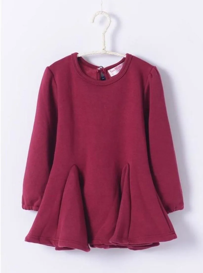 Girls Princess Long Sleeve Peplum Tunic Dress