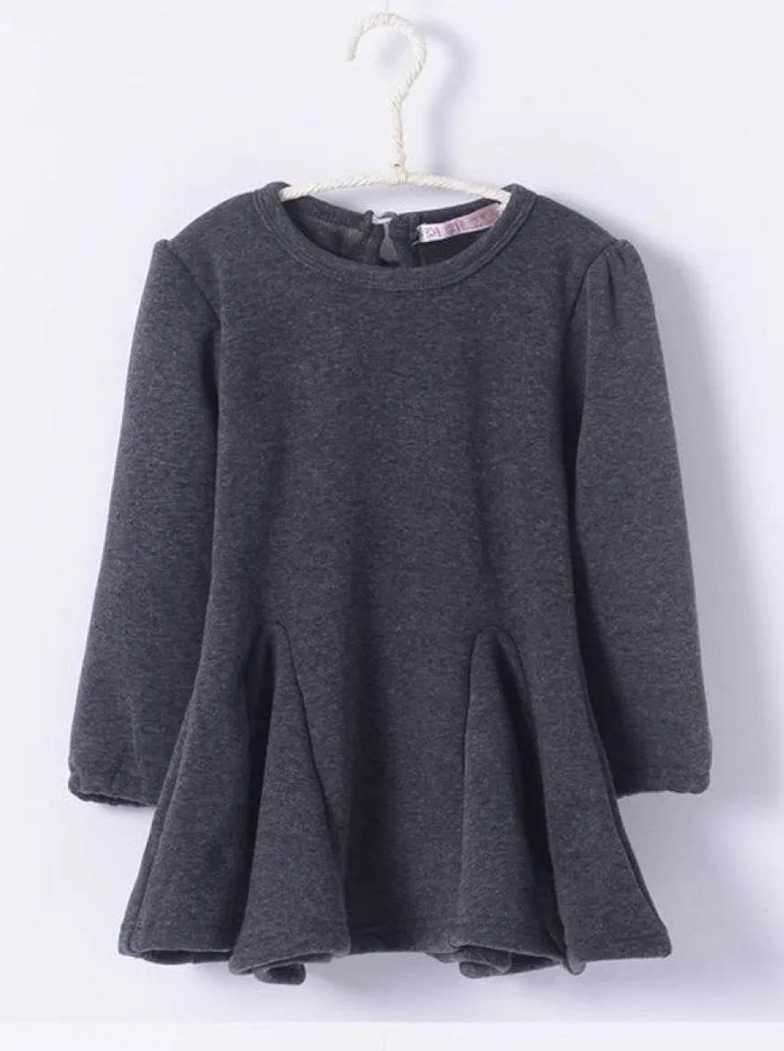 Girls Princess Long Sleeve Peplum Tunic Dress