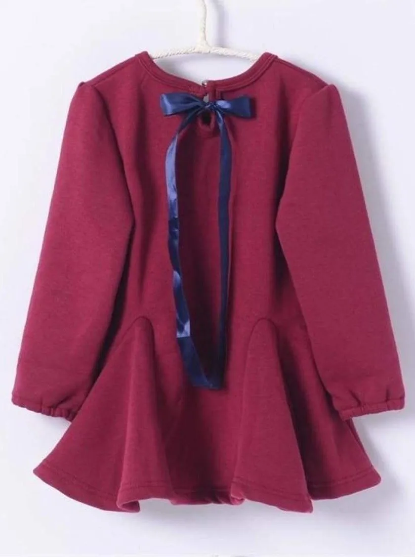 Girls Princess Long Sleeve Peplum Tunic Dress
