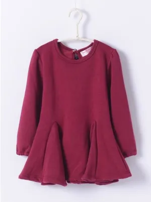 Girls Princess Long Sleeve Peplum Tunic Dress
