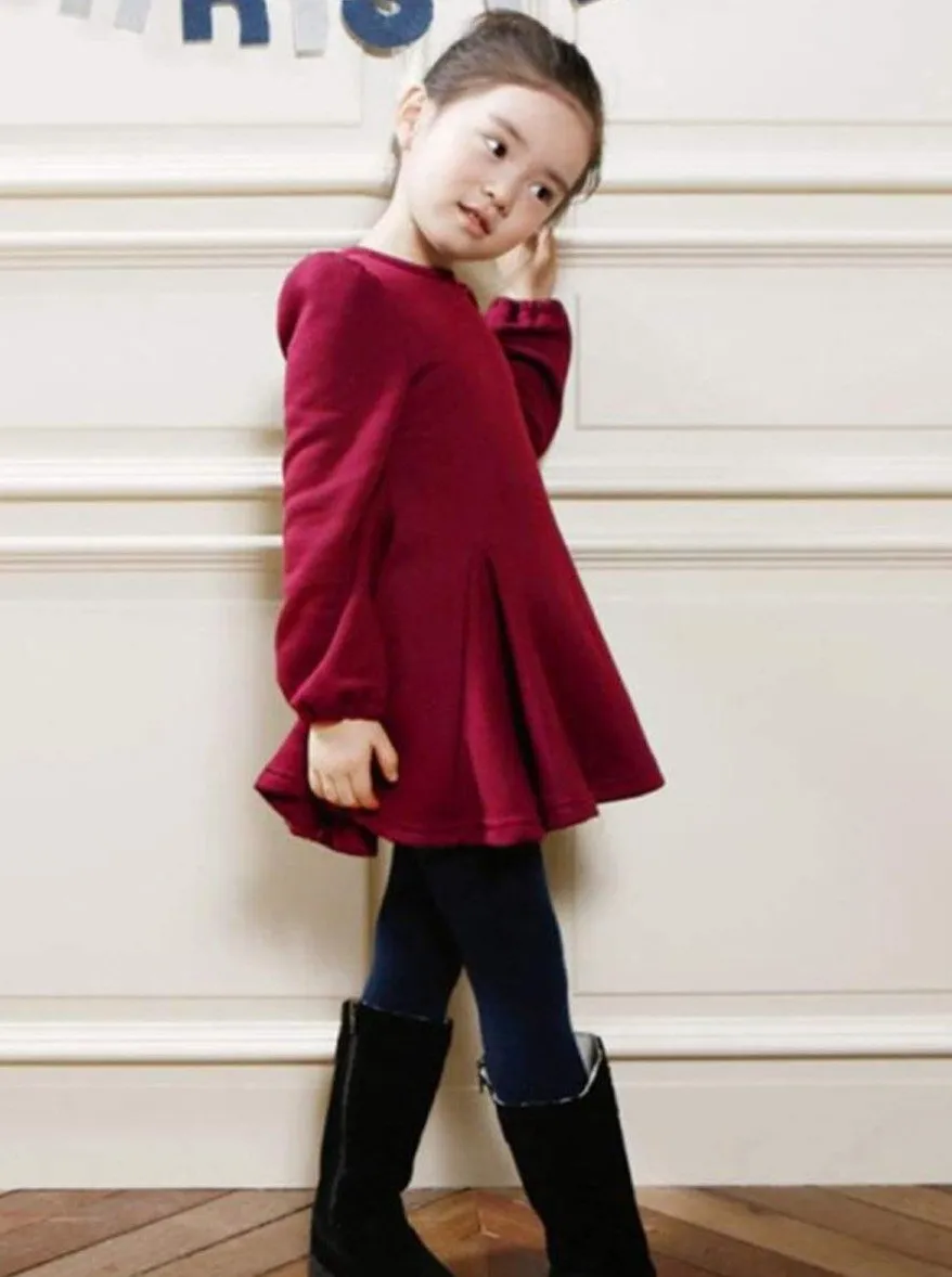 Girls Princess Long Sleeve Peplum Tunic Dress